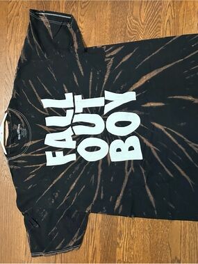 Fall Out Boy Black Tie-Dye Logo Tee